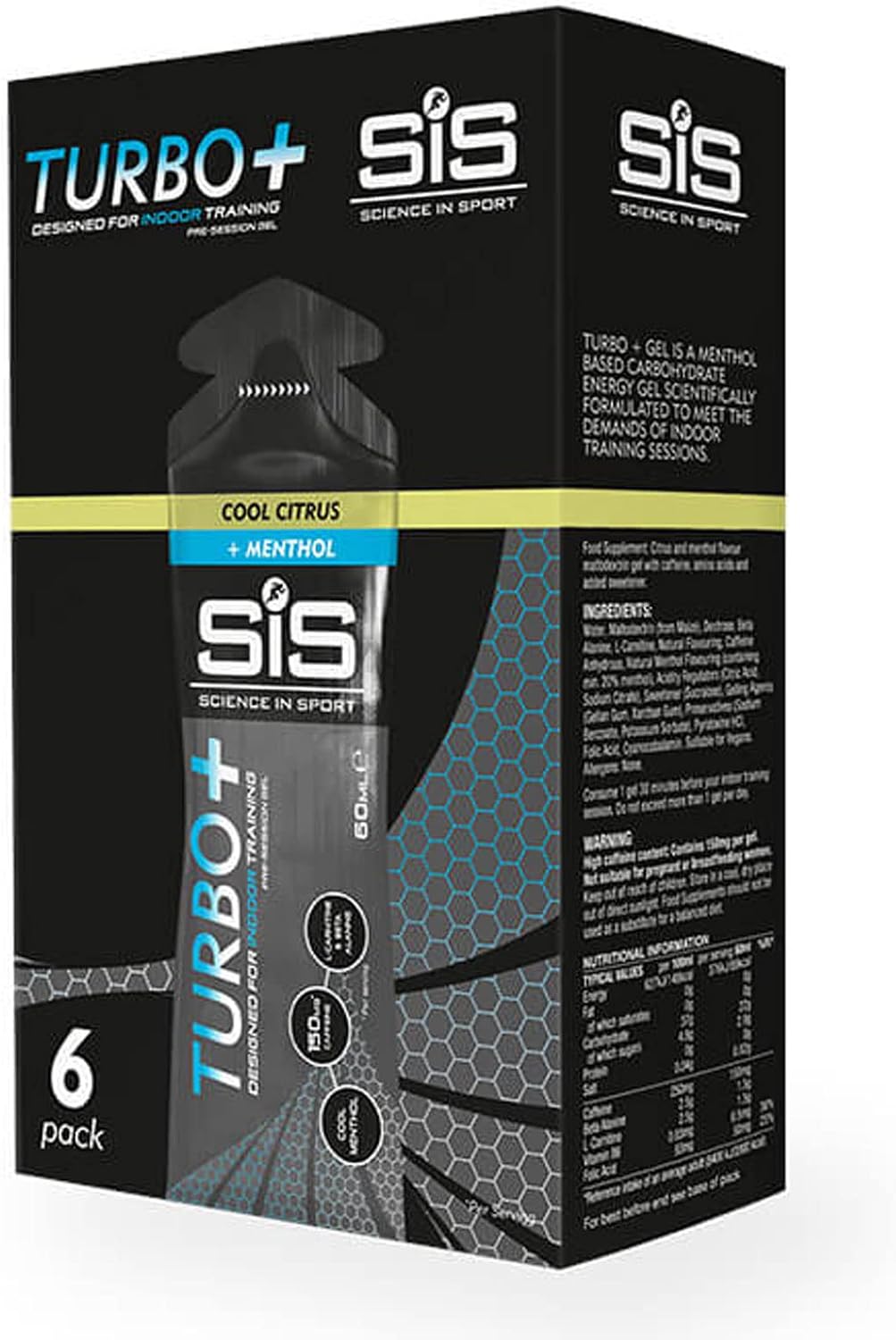 SIS Turbo + Carbohydrate Energy Gel Added menthol Caffeine & Beta