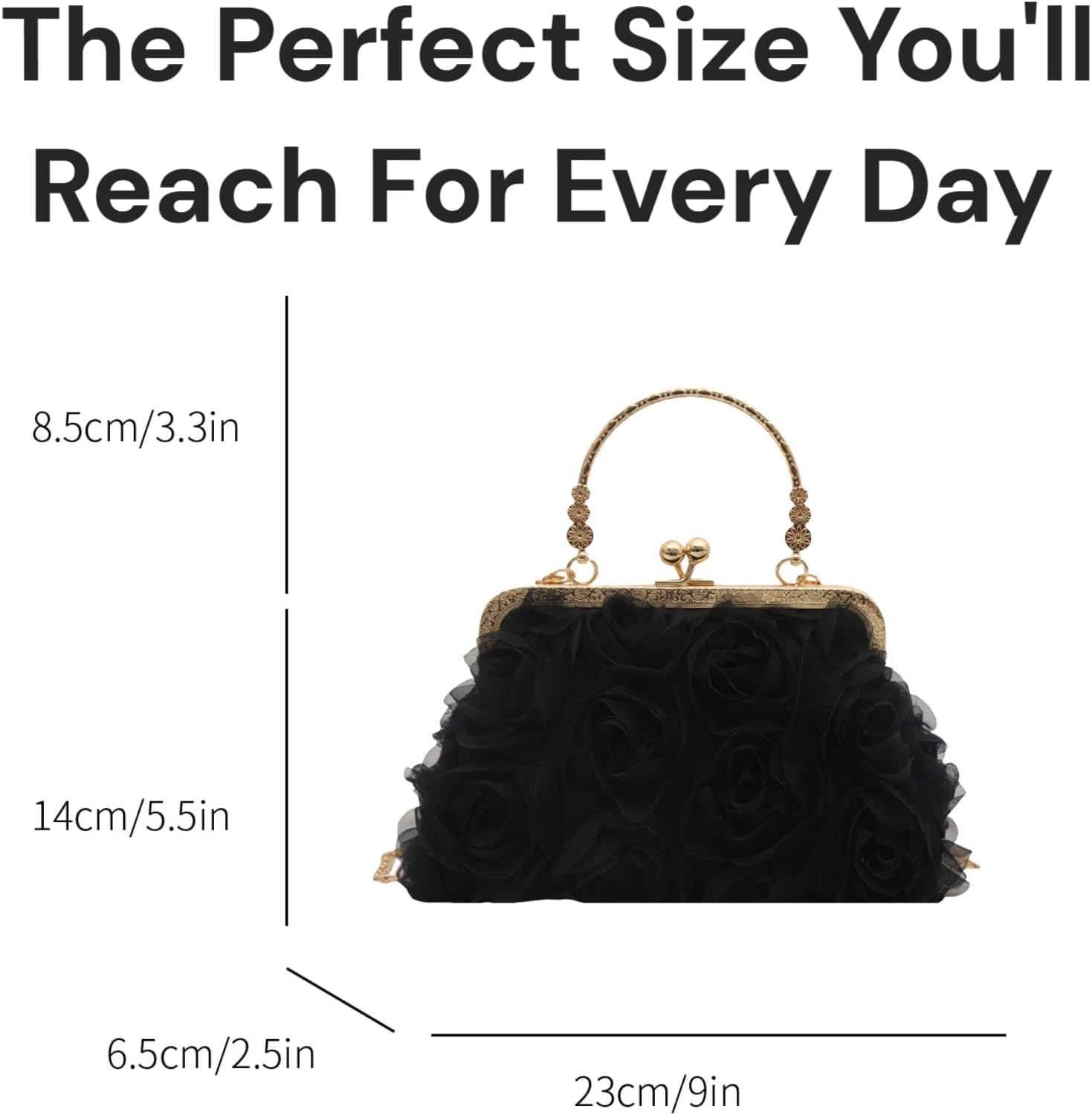 2026 Elegant Rose Clutch for Women Floral Kiss Lock Evening Bag Cute Flower Formal Purse For Wedding