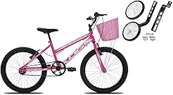 Bicicleta Infantil Feminina Aro 20 KOG – Freio V‑Brake, Rodinhas Laterais, Quadro Aço – Aprendizado Seguro