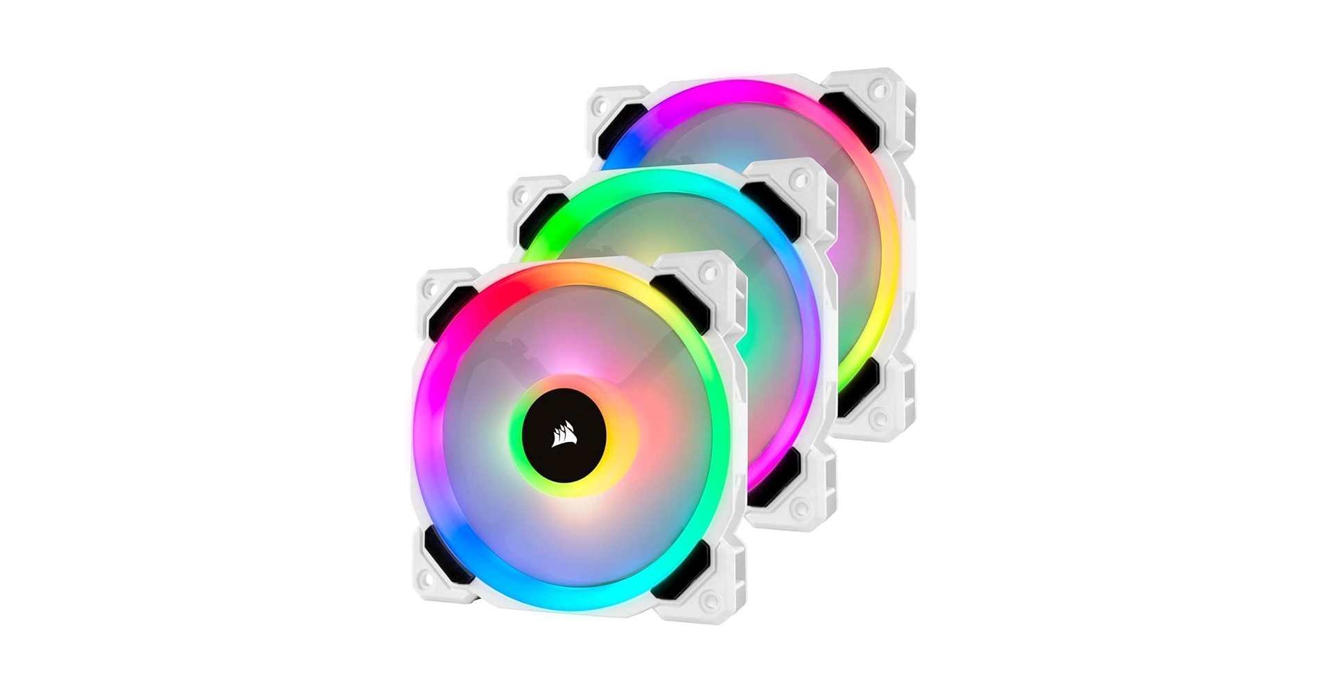PCパーツ Corsair LL120 RGB White Triple Pack 12cm Amazon.com: Corsair LL Series, LL120 RGB, 120mm RGB LED Fan
