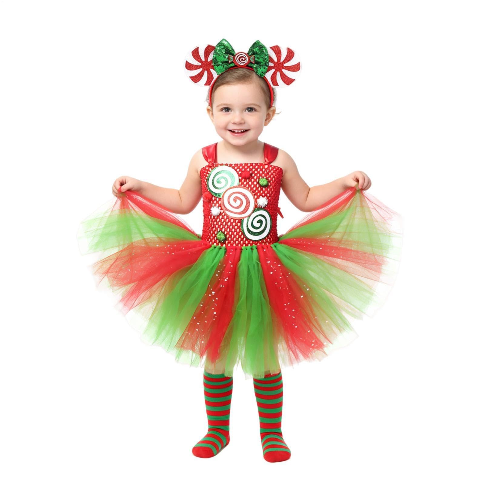 Generico Abiti di Natale per Bambine gonna da festa per bimbi