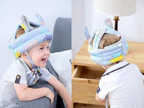 Miniatura 6 de Casco de seguridad para bebé, sin golpes, con cojín de seguridad para la cabeza, gorra protectora ajustable, sombrero de protección para niños para