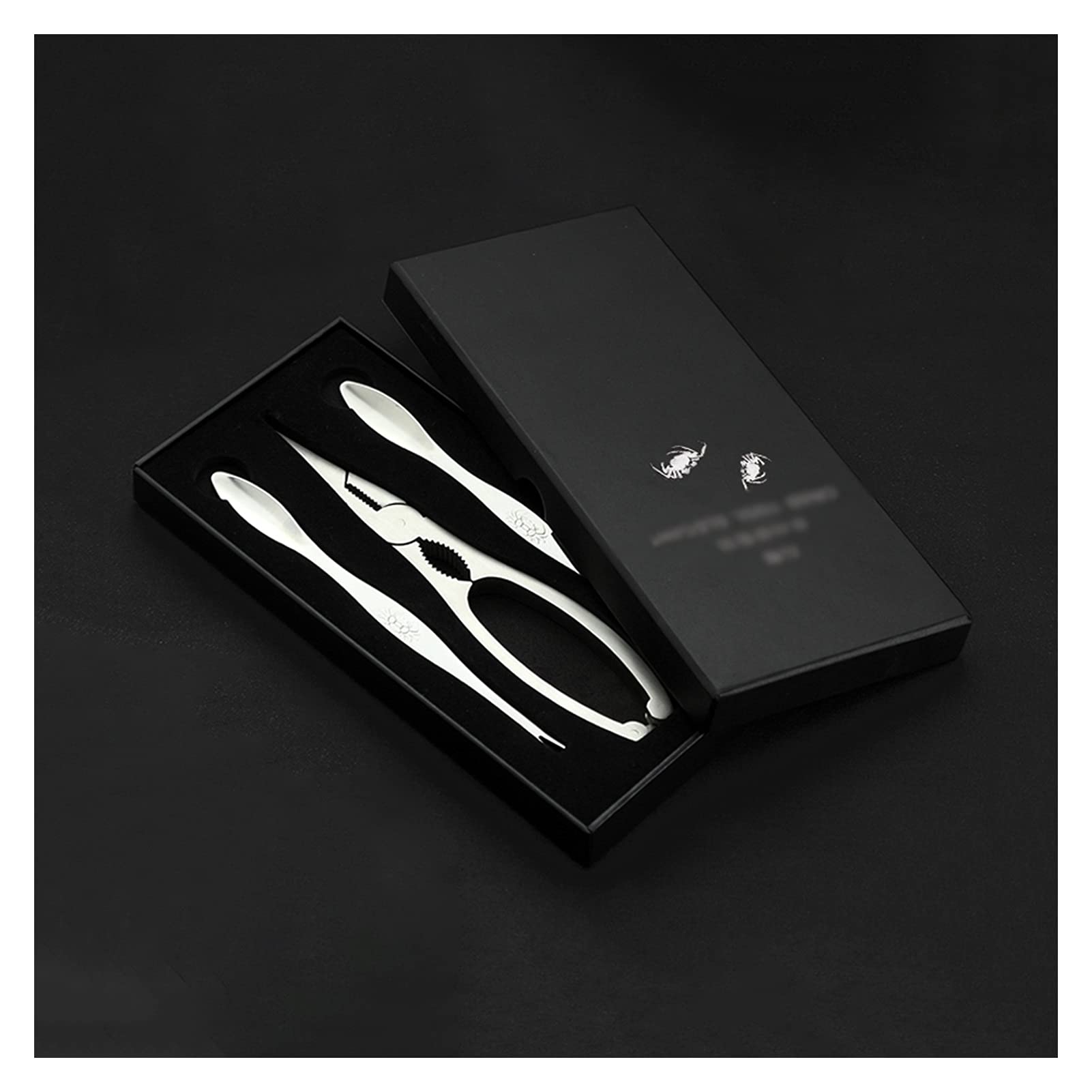 Ustensiles de Crustacés Outils de fruits de mer Biscuits de homard et choix Casksters Ensemble comprend des craquelins de fruits de mer, 2 fourches de fruits de mer et des picks (boîte-cadeau noir) Us