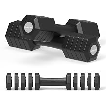 Adjustable Dumbbells Set, 4 in 1 Hand Weights Set for Women Men 10 LB/ 12 LB Dumbbell Pair Each 2lbs 3lbs 4lbs 5lbs Weights Dumbbells Set with TPU Soft Rubber Handle for Home Gym Exercise Fitness