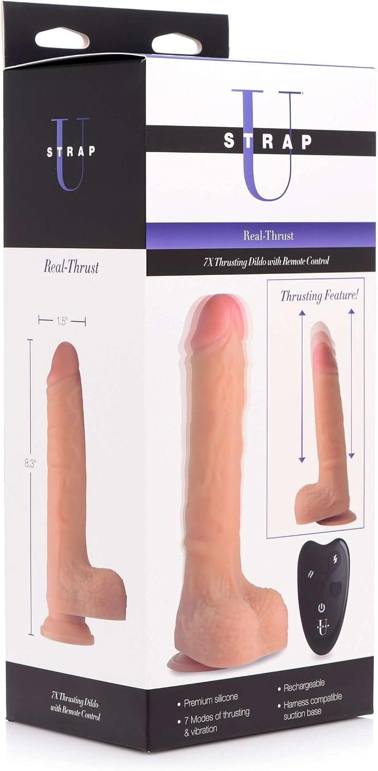 7X Thrusting Dildo with Remote Control Flesh