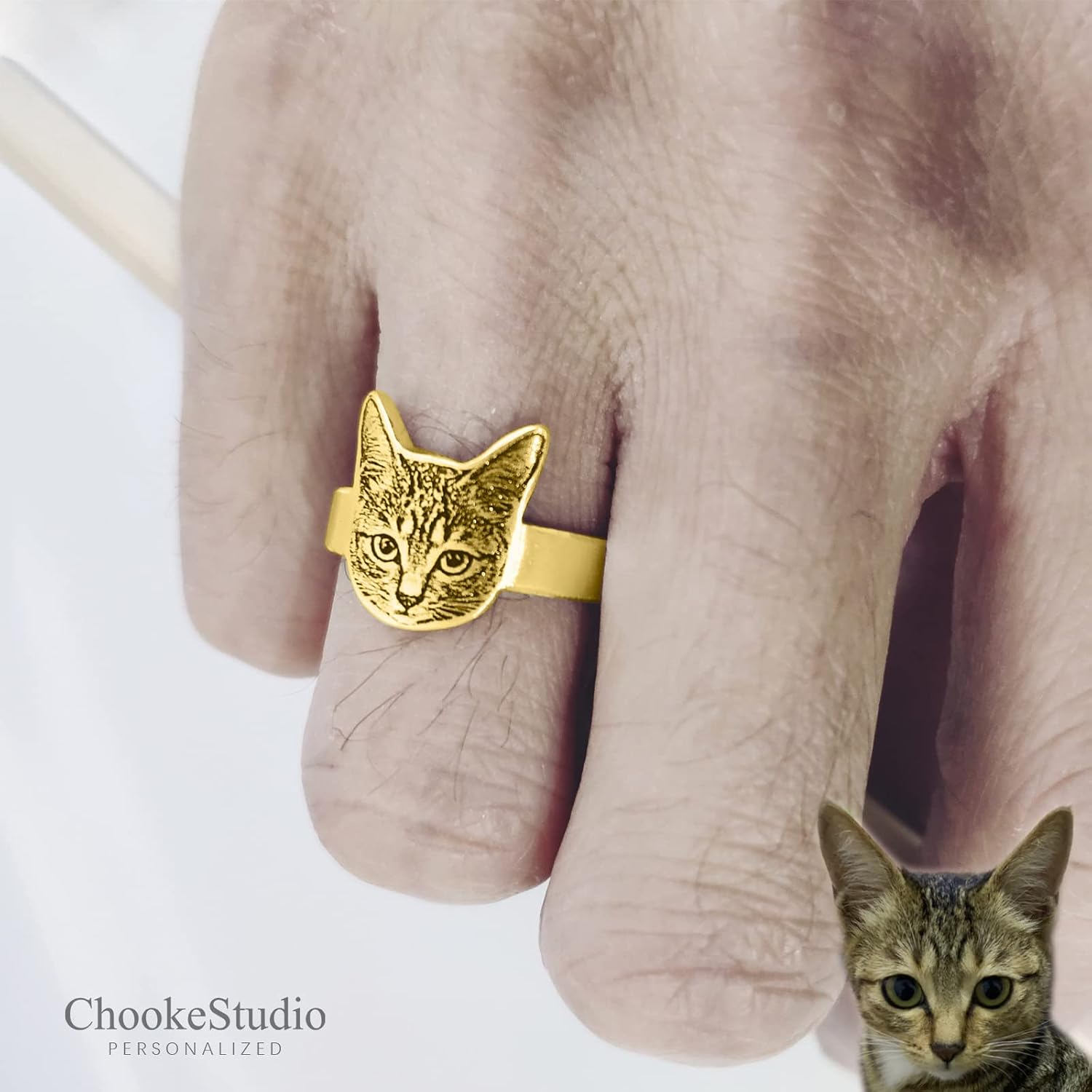 Personalized Pet Ring, Sterling Silver Memorial Gifts for Loss of Dog Cat Sympathy Gift, Customized Photo Engraved Remembrance Jewelry Keepsake, Custom Dog Mom Gifts for Women