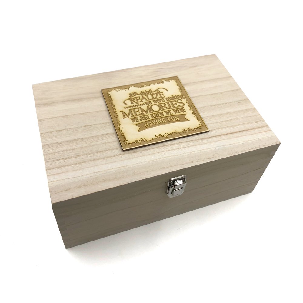 Raised Words Personalised Large Wooden Making Memories Keepsake Box