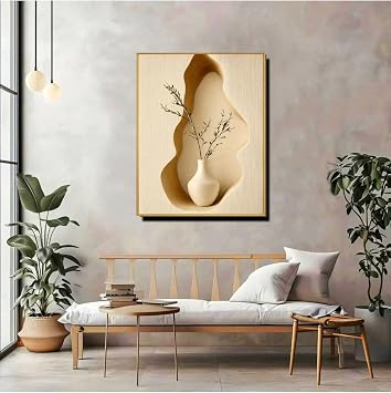 artprinta Modern 3D Dekoratif Vazo Fig rl  Duvar Tablosu  ok Renkli 70 x 100