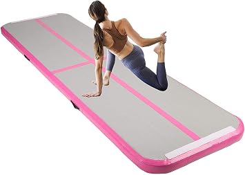 LSLIFE Air Gymnastics Track Inflatable Tumble Track Mat, 10ft 13ft 16ft 20ft Air Tumbling Mat with Air Pump Gym Tumbling Floor Mats for Home Use/Cheerleading