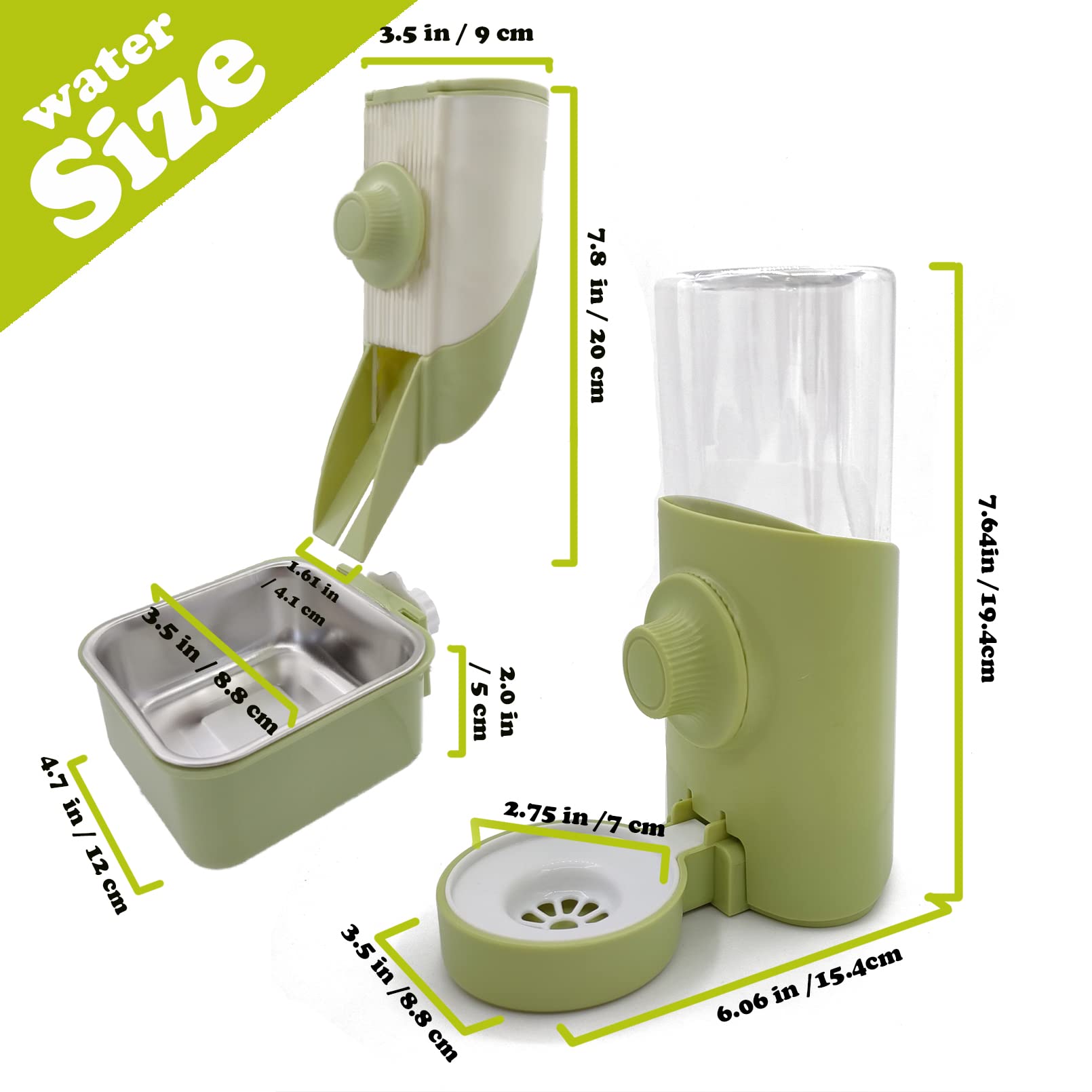 Automatischer Futterspender & Wasserspender Für Käfig – Für Kaninchen, Meerschweinchen, Frettchen