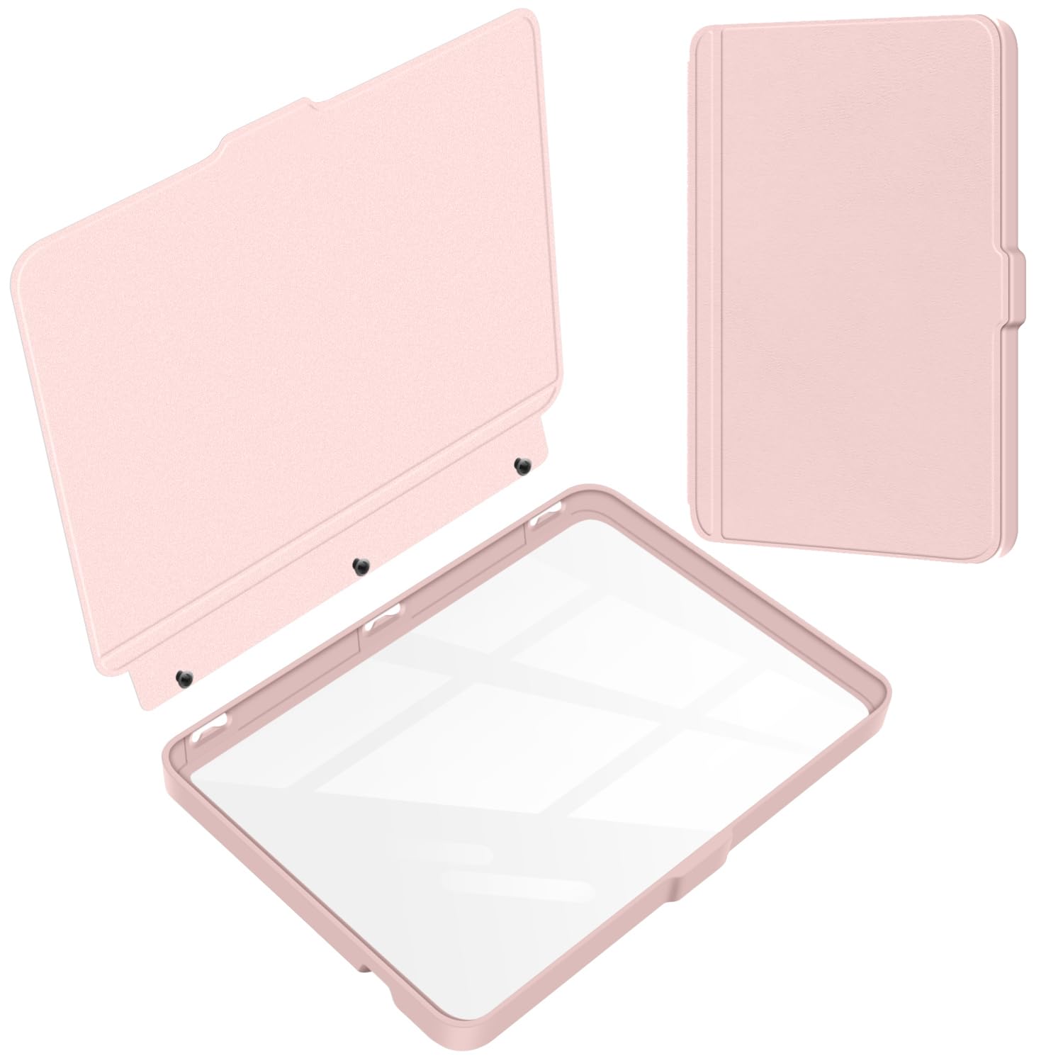 Split Folio Detachable Protective Case for 7" Kobo Libra Colour 2024 Released, Ultra Clear Transparent Back Cover Light Shell, Auto Sleep and Wake, Dark Green — view 18