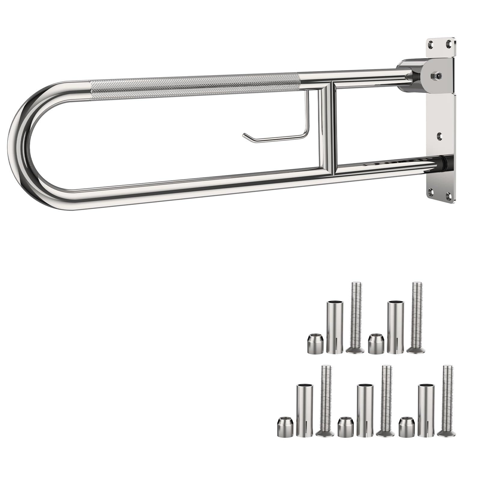Barre d'appui pour toilettes 80 cm ZUEXT rabattable et antidérapante