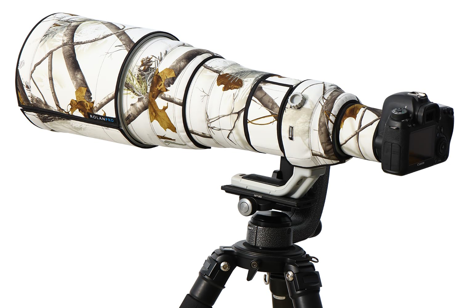 Rolanpro Odporna na deszcz osłona obiektywu do Canon EF 800 mm F/5,6 L to USM osłona obiektywu aparatu osłona przeciwdeszczowa etui-#21 śnieżny moro wodoodporny