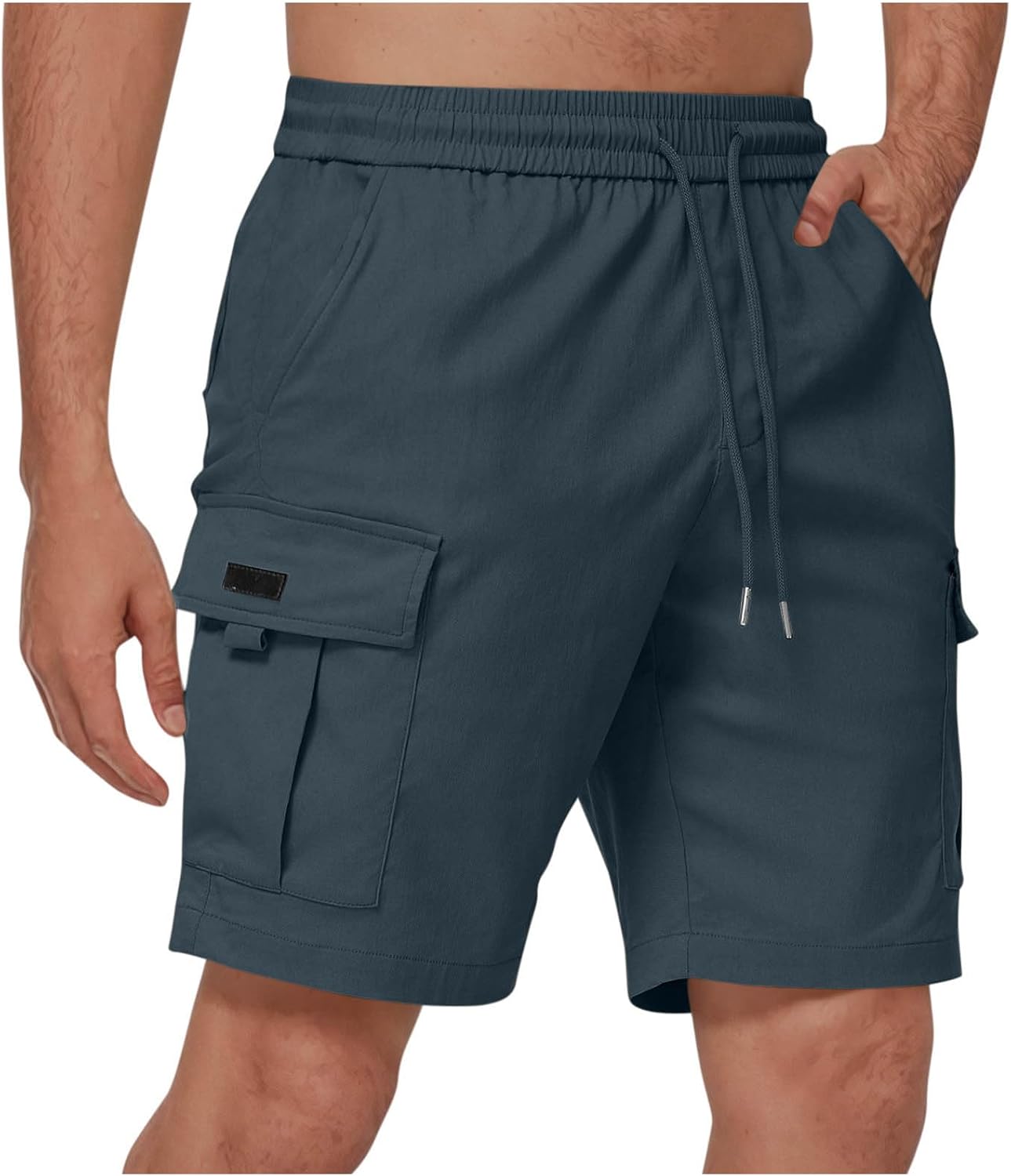 Cargo Shorts with Multiple Pocket for Men, Straight Leg Casual Shorts Elastic Waist Breathable Summer Pant for Outdoor