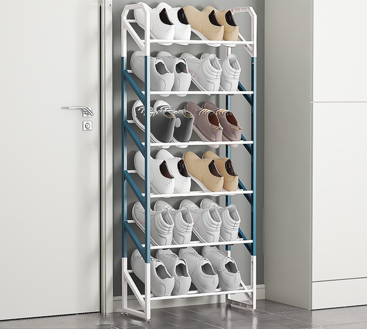 Petite étagère de rangement à chaussures fine : libérez l'espace au sol de votre couloir