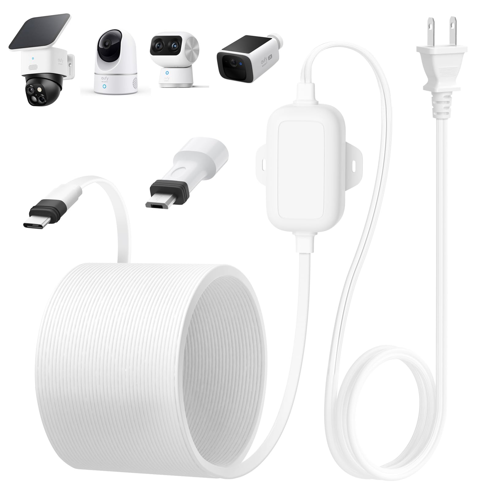 Amazon.com: 25ft Power Adapter for eufy Security SoloCam E30/S340