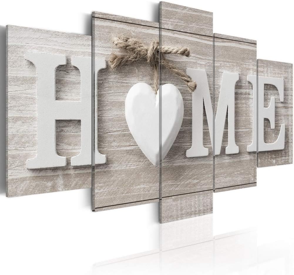 Love Sanctuary Large Canvas Print White Home Sweet Heart Modern Picture Wall Art Decor Painting 60x30 inch