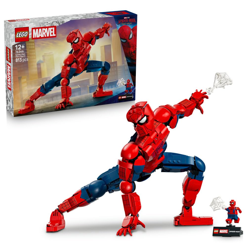 LEGO | Marvel Figurka Spider-Mana 76346 | Kolekcjonerska figurka, Spider-Man: Całkiem nowy dzień, prezent dla fana Marvela 12+, zestaw klocków, 813 elementów