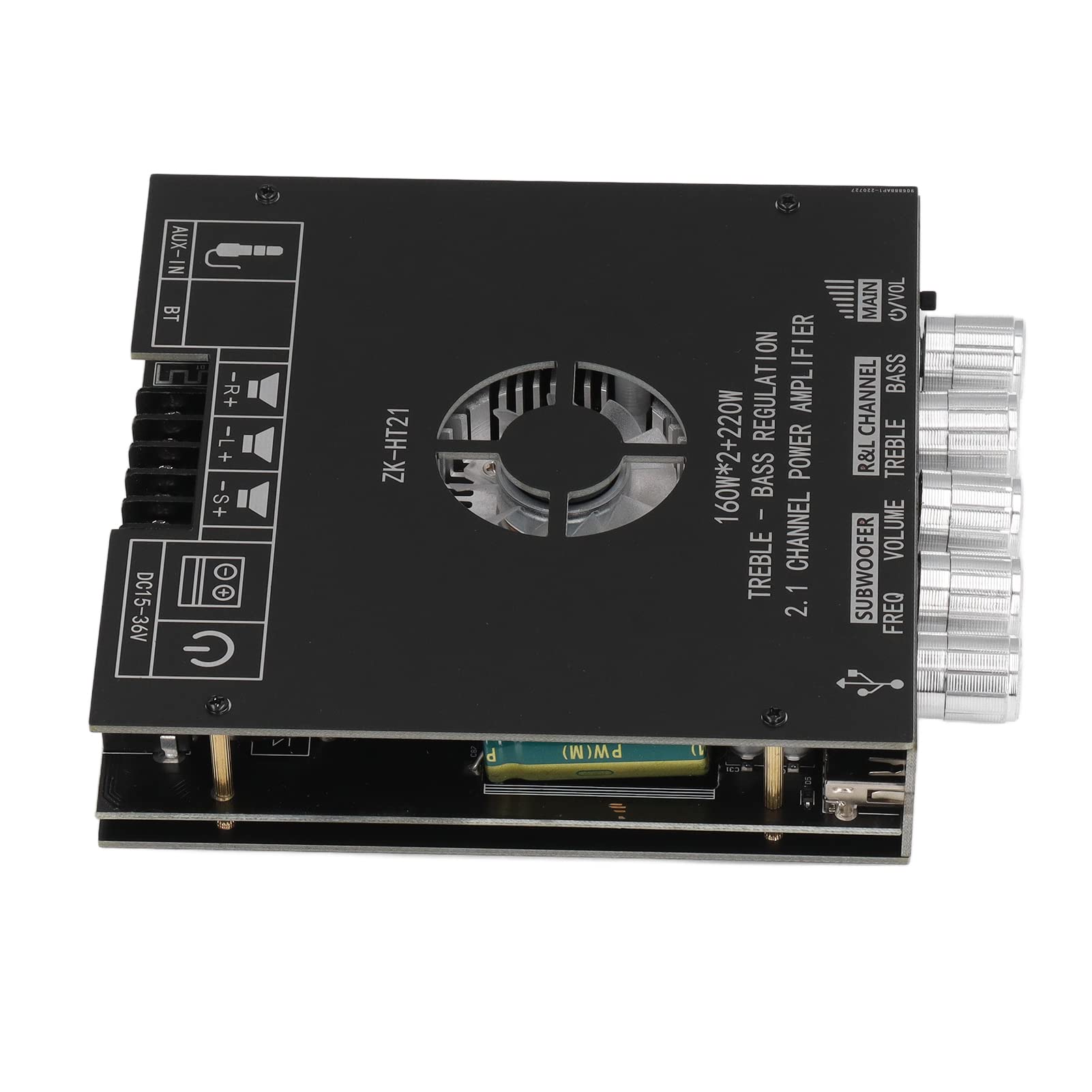 Pssopp ZK HT21 Amplificatore di Potenza Design Compatto 2.1 100 W per gli Appassionati di Musica e Home Theater