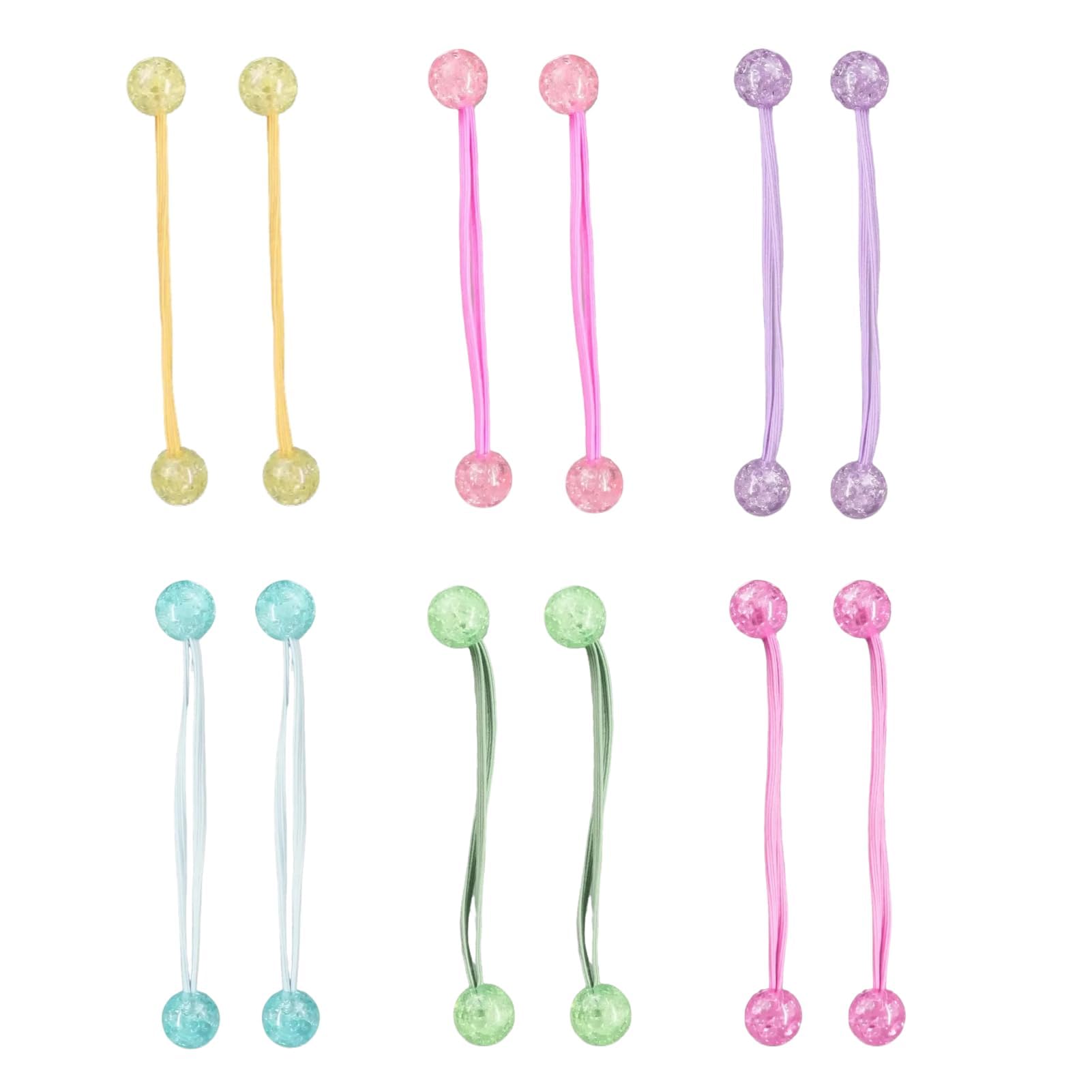 12PCS Ball Bobbles, Girl's Elastic Ponytail Holders