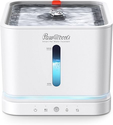 Miniatura 11 de Fuente de agua inalámbrica para gatos, bandeja de acero inoxidable de 3 L/100 onzas, fuentes para beber para gatos, fuentes de agua para mascotas en