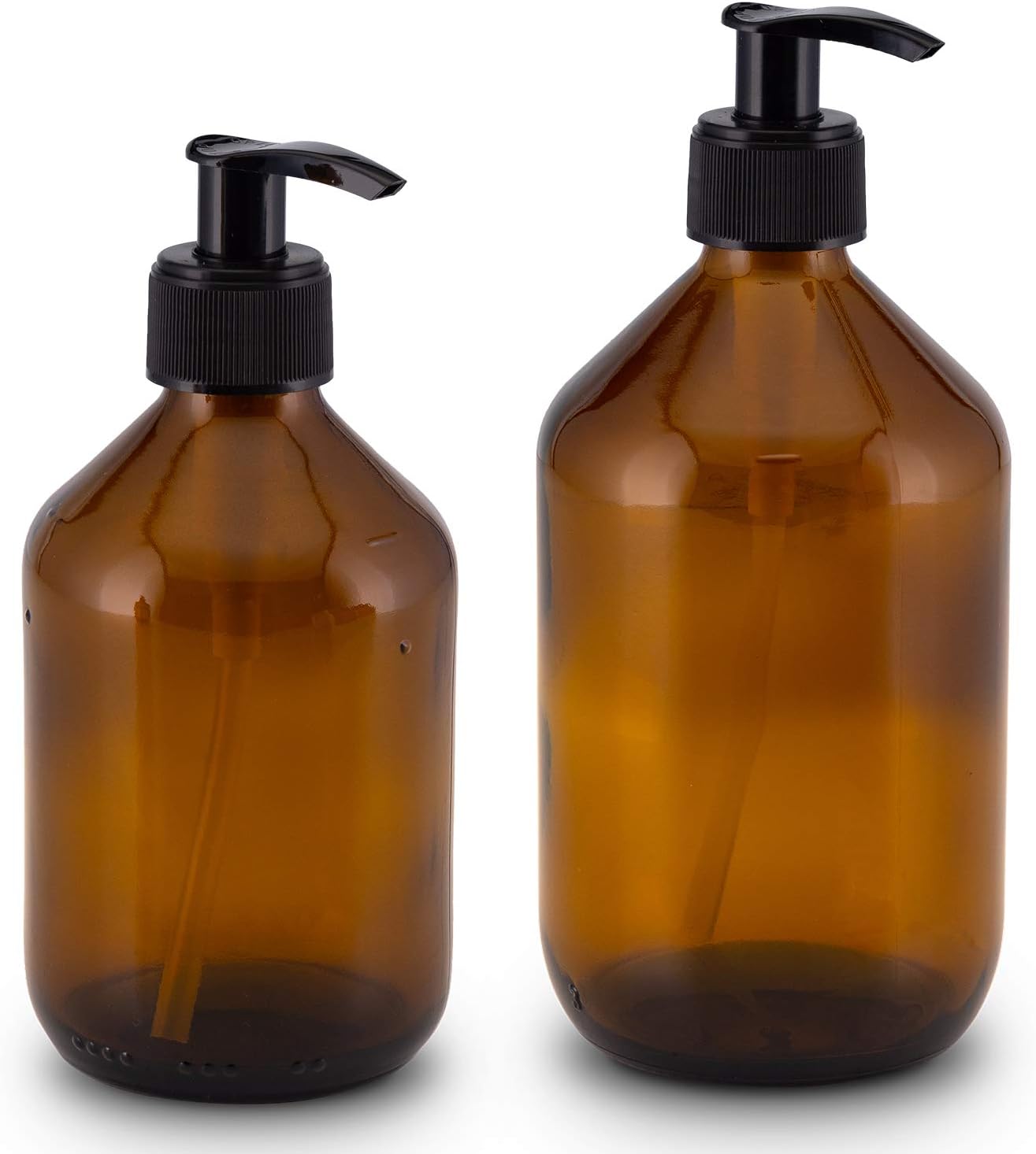 Distributeur De Savon Pour Cuisine, Verre Ambré 500ml Avec Porte-éponge Et Plateau En Terre De Diatomée - Organiseur D'évier Complet