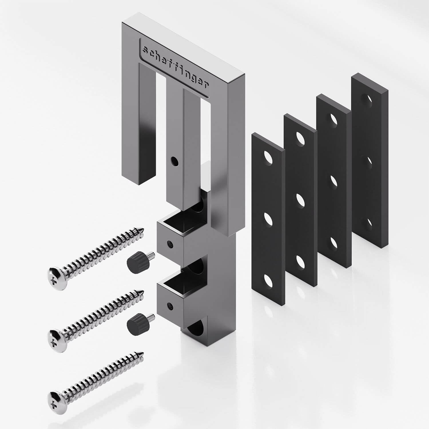 EM3 Quarzgrau, Fenstersicherung für Fenster oder Türen aus Kunststoff/Holz/Aluminium, Einbruchschutz DIN zertifiziert, hochwertiger massiver Stahl, Schutz gegen Einbruch, 3er Set