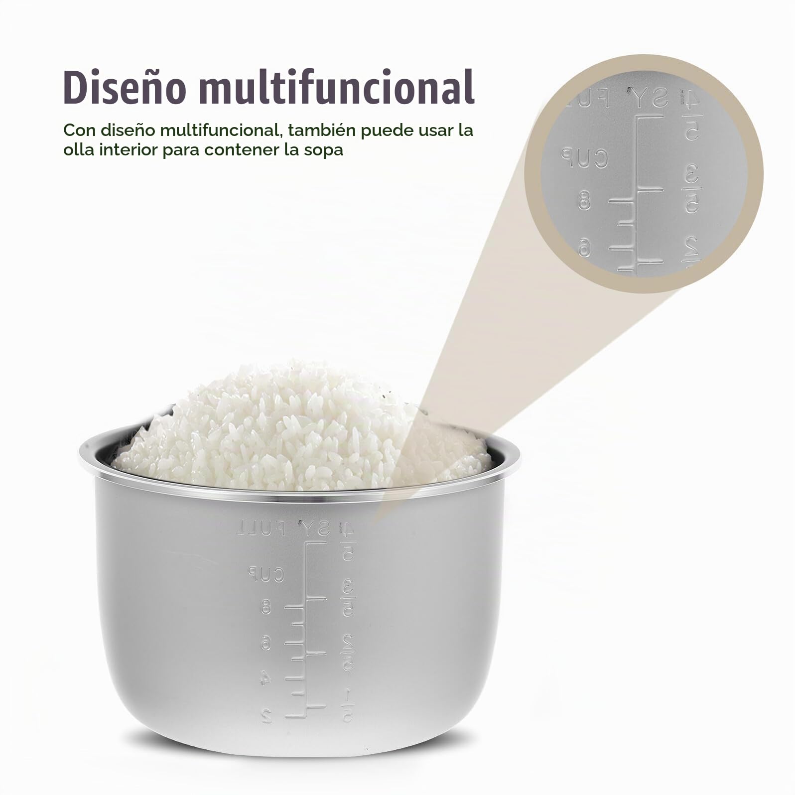 PRETYZOOM Olla Interior para Olla Eléctrica 4l de Aleación de Aluminio Antiaherrumbre Revestimiento Antiadherente Rápida Cocción para Cocina y Repuesto de Presión