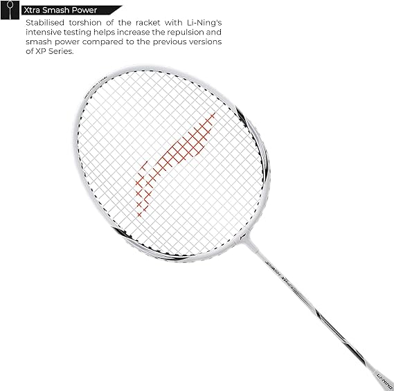 Li-Ning XP-90-IV Badminton AP 7 Racket GP 20 Combo, Color : White & Red