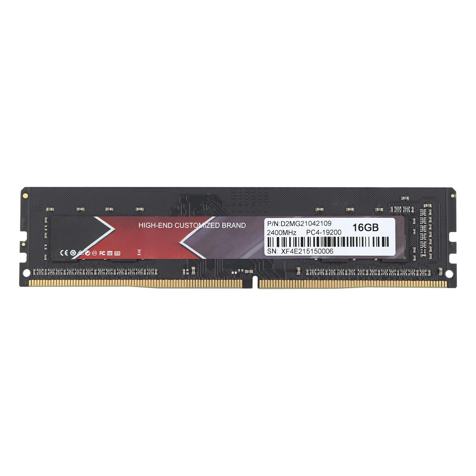 Pamięć RAM DDR4, Smukła, Aluminiowa, Wysokowydajna pamięć Stacjonarna PCB, DDR4 2400 MHz PC4 19200, z łatwą instalacją (16 GB)