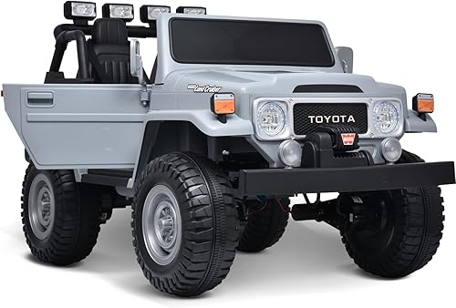 Miniatura 8 de Joywhale - camión de juguete para niños de 24V, de 2 plazas, 4WD, con licencia Toyota Land Cruiser FJ40, camioneta eléctrica alimentada con batería,