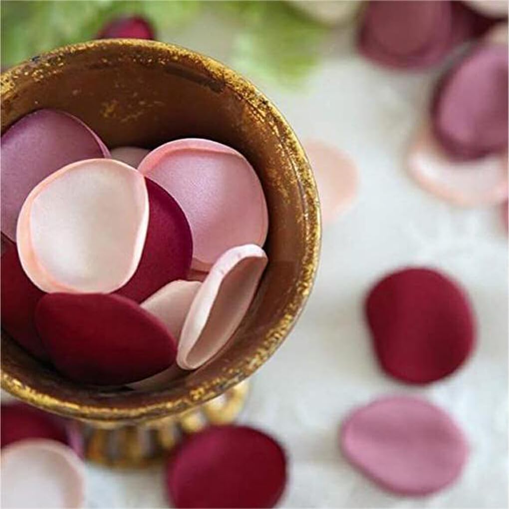 5 Set di di Petali di Rosa di Seta Finti per Decorazioni di Nozze Colori Fai da Te Ecologico Ecologico Riutilizzabile di Fagioli Viola Tinta Unita