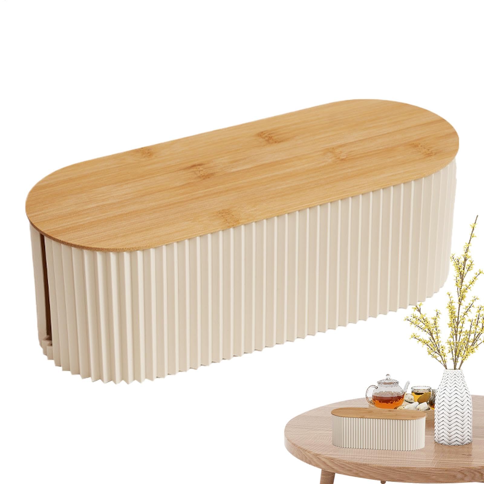 Boîte de rangement de câble et multiprise en bois pour bureau