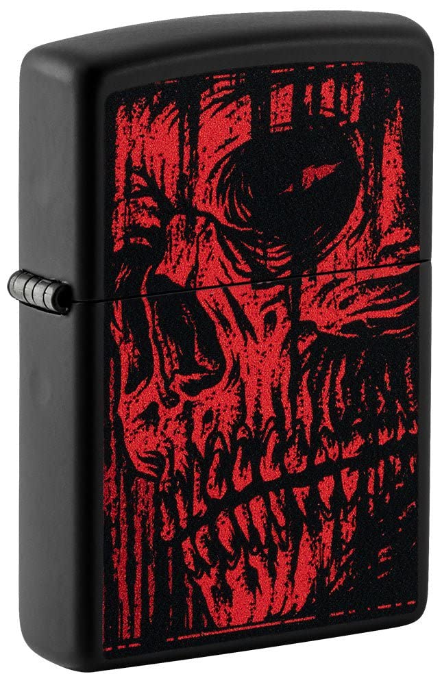 Zippo Red Skull Design Windproof Pocket Lighter