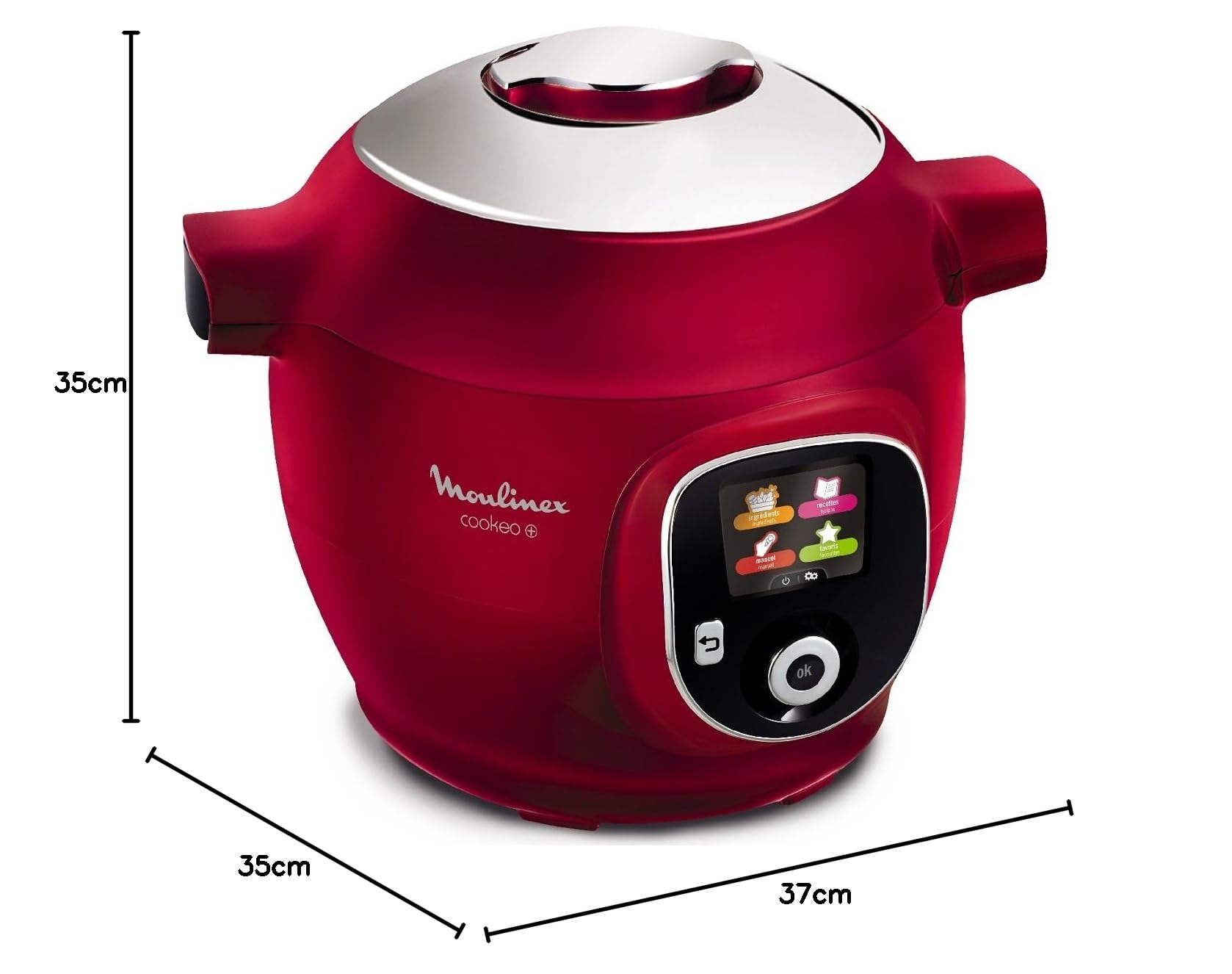 Moulinex Rosso Cookeo+ CE851500 Multicooker Intelligente 6L 1600W, Ceramica
