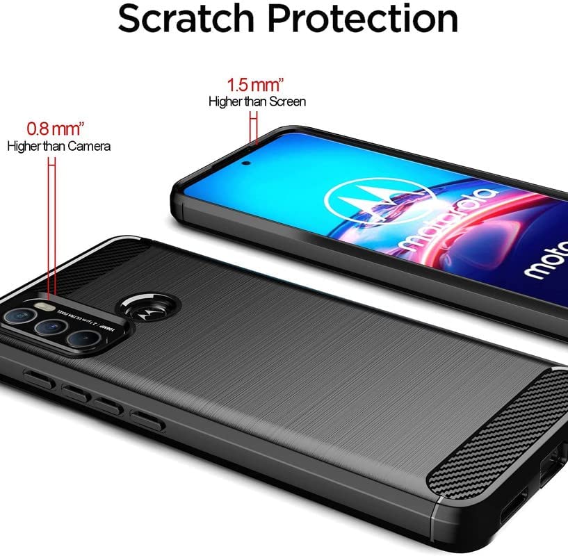 Image of Hybrid Carbon Fiber Back Case for Moto G40 Fusion / G60 (Black)