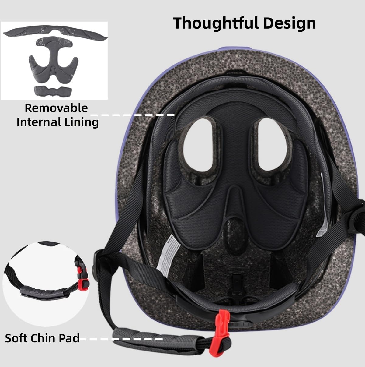 Casque de vélo pour enfants de 48 à 53 cm pour garçons et filles de 2 à 9 ans