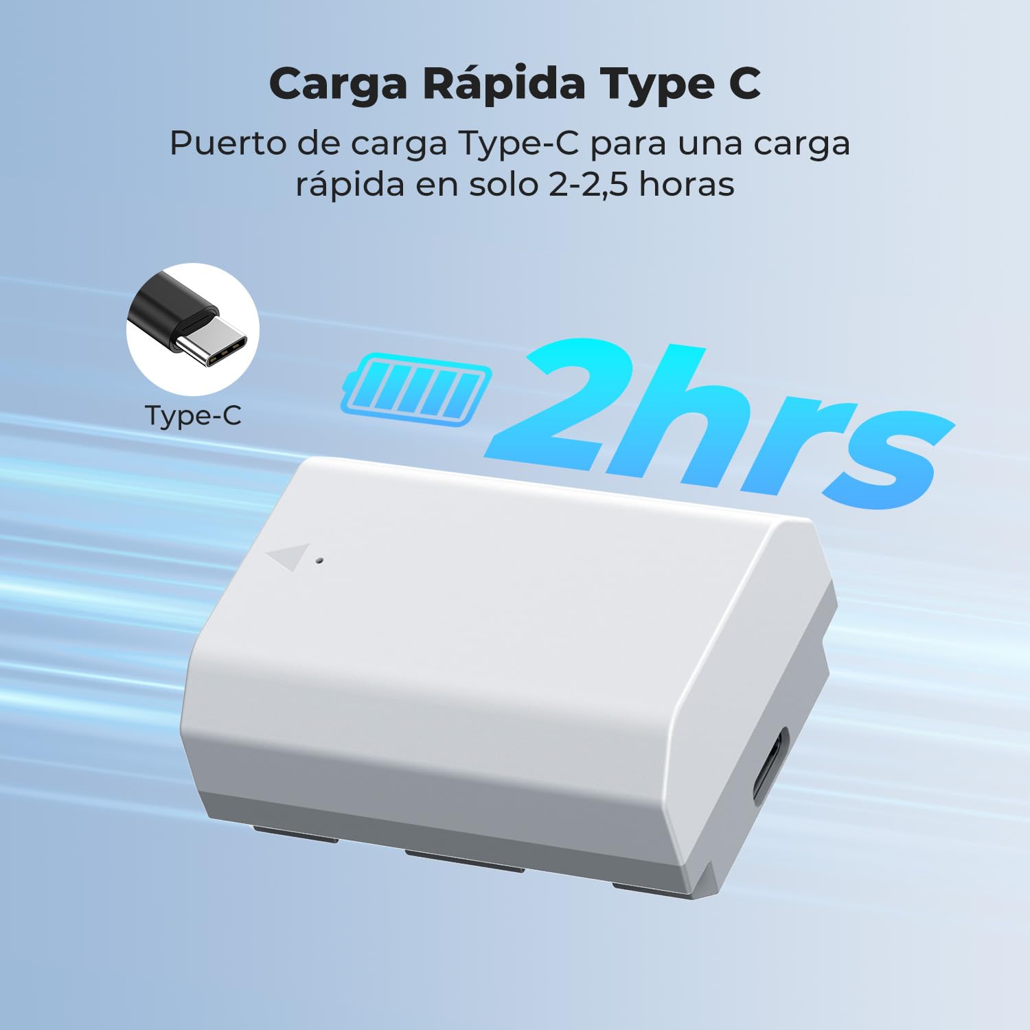 K&F CONCEPT NP-FZ100 2X2600mAh Batería Compatible con Sony A7iii, A7iv, fx3, fx30, A6700, A7R, A9, A6600, A7Riii, A7Riv, A7R3, A7C, ZV-E1, ZV-E10ii y más, Conector de Carga Rápida Directa Type C