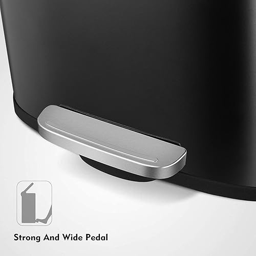 Miniatura 4 de AthLike Cubo de Basura, Cubo de Basura de Cocina de Acero Inoxidable, Cubo de Residuos con Pedal con Tapa con Bisagras y Cubo Interior Extraíble,