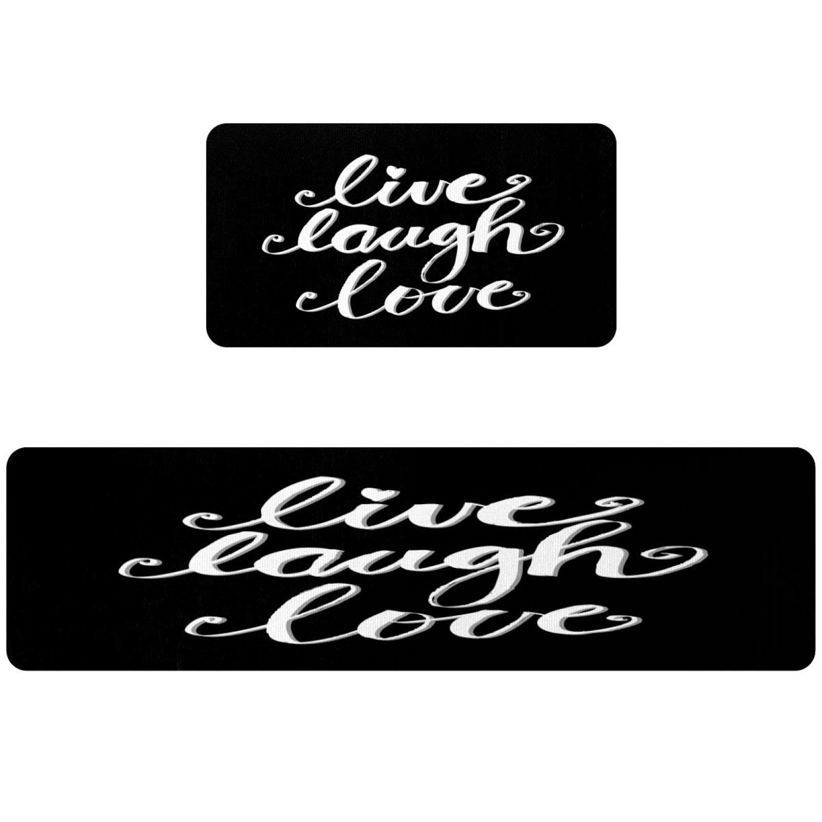 Tapis de cuisine Live Laugh Love lavables avec envers antidérapant haute qualité
