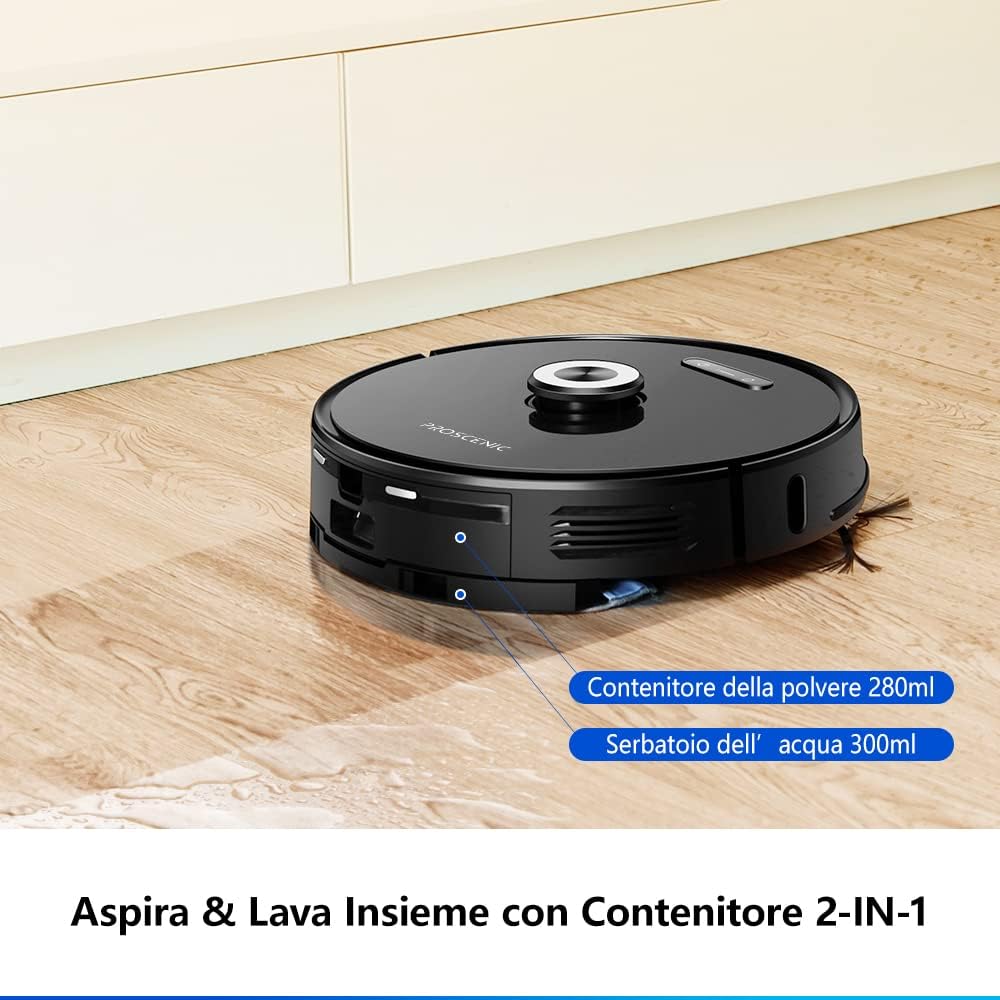 Proscenic Floobot X1 Robot Aspirapolvere Lavapavimenti,Lavaggio con Vibrante,Aspirazione 3000Pa con Svuotamento Automatico,Controllo Smart APP Alexa per Peli Animali/Capelli/Polvere/Lavapavimenti Proscenic Floobot X1 Robot Aspirapolvere Lavapavimenti,Lavaggio con Vibrante,Aspirazione 3000Pa con Svuotamento Automatico,Controllo Smart APP Alexa per Peli Animali/Capelli/Polvere/Lavapavimenti
