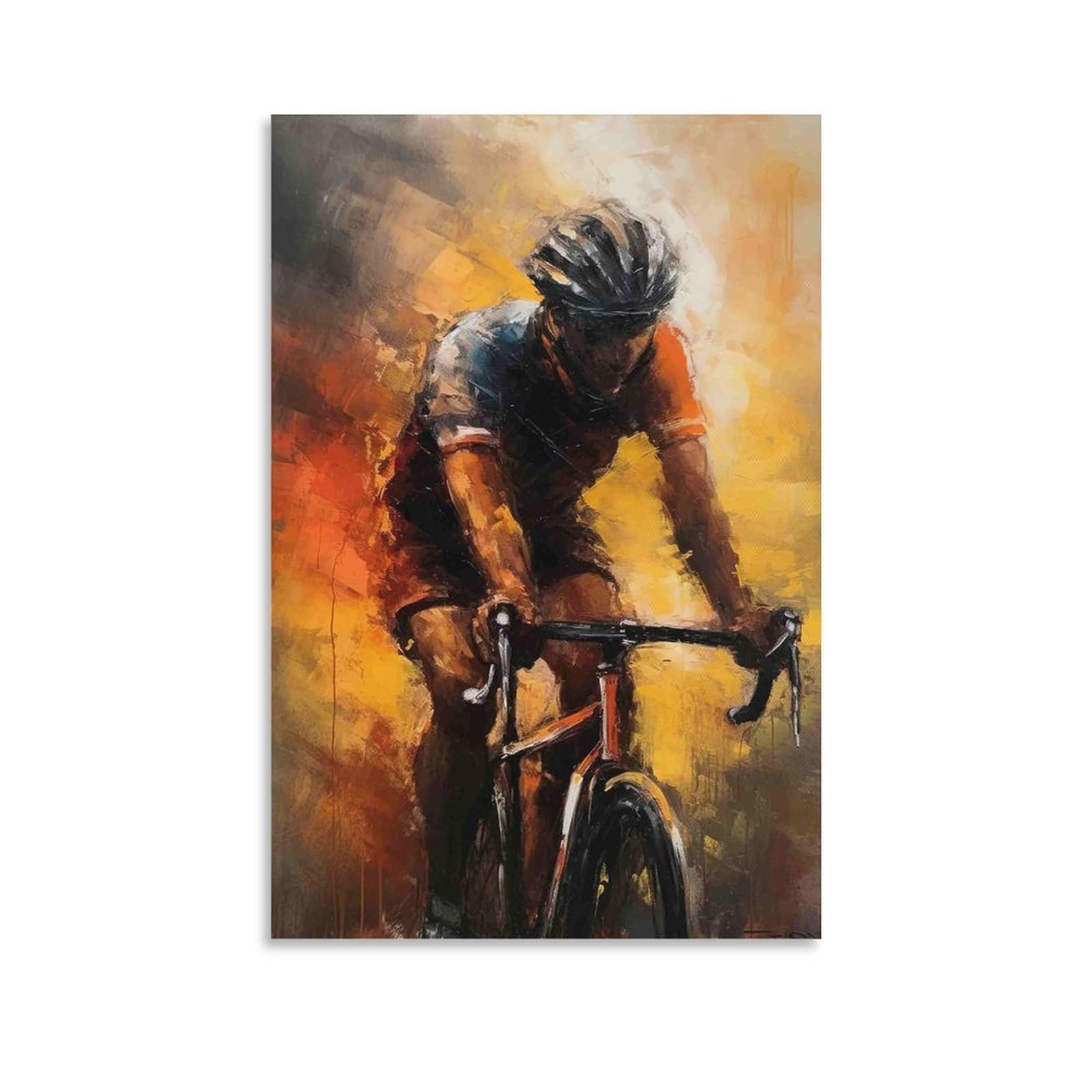 DHBANEIOK Cycling Athlete Motion Wall Decor Poster Giclee Canvas Prints Modern Canvas Wall Art Picture Wall Hanging for Office Gym Living Room Decor 24x36inch(60x90cm)