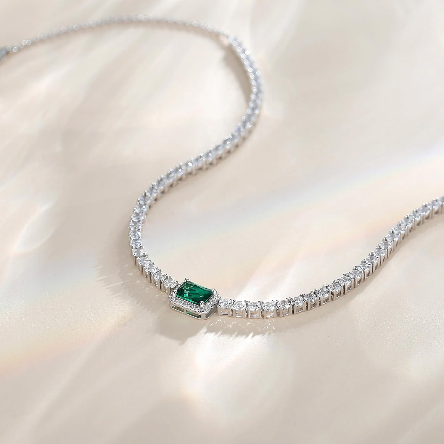 FANCIME Mothers Day Gifts for Women S925 Sterling Silver Tennis Necklace Birthday Gifts for Mom Women, 16"+2" Inches - Image 4