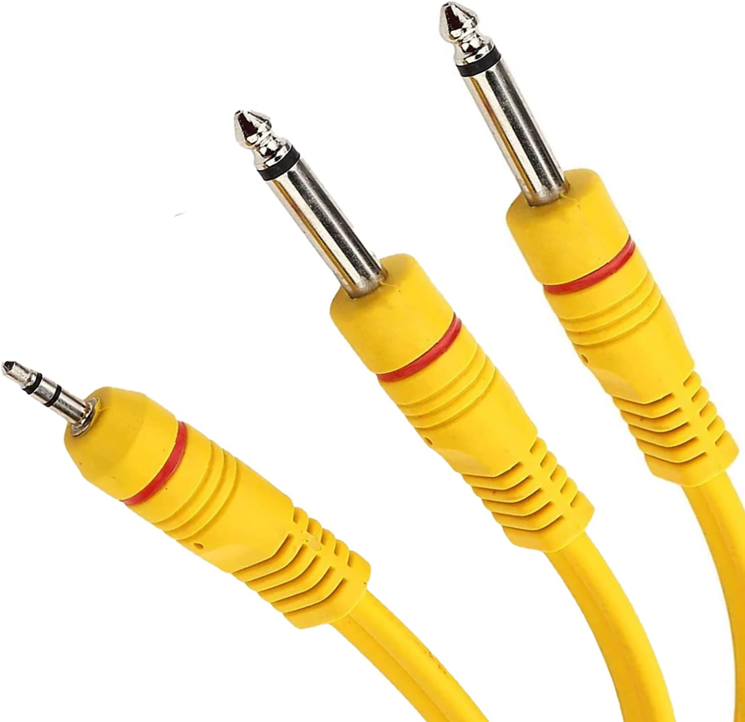 Darkingwings 1.5 m 3.5 MM to 6.5 MM Cable p38 Stereo Male 6.3 mm to 3.5 mm Stereo EP Male Plug Electric Bass Guitar Cable for Amplifier DJ Console, Mixers (Dual Plug 6.3mm To 3.5mm (P38) Cable)