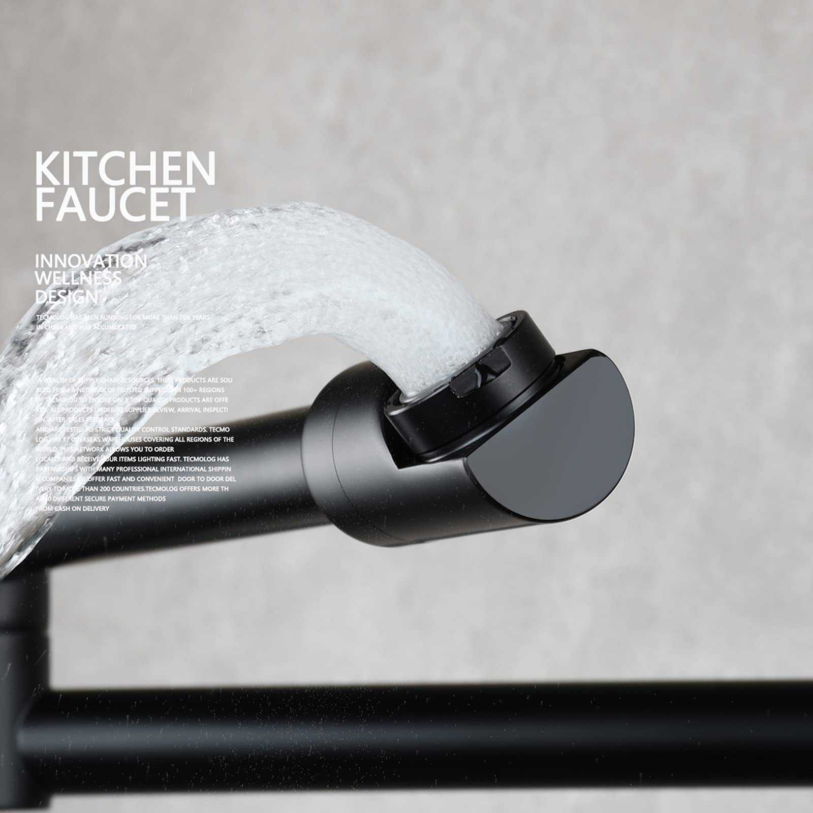Potvuller keukenkraan Messing Keuken Vouwen Kraan Pot Filler Kraan Twee Gaten Wall Mount Kraan Warm En Koud Mengkraan Met Keuken sproeier (Color : Brushed 2 Functions, Size : Q