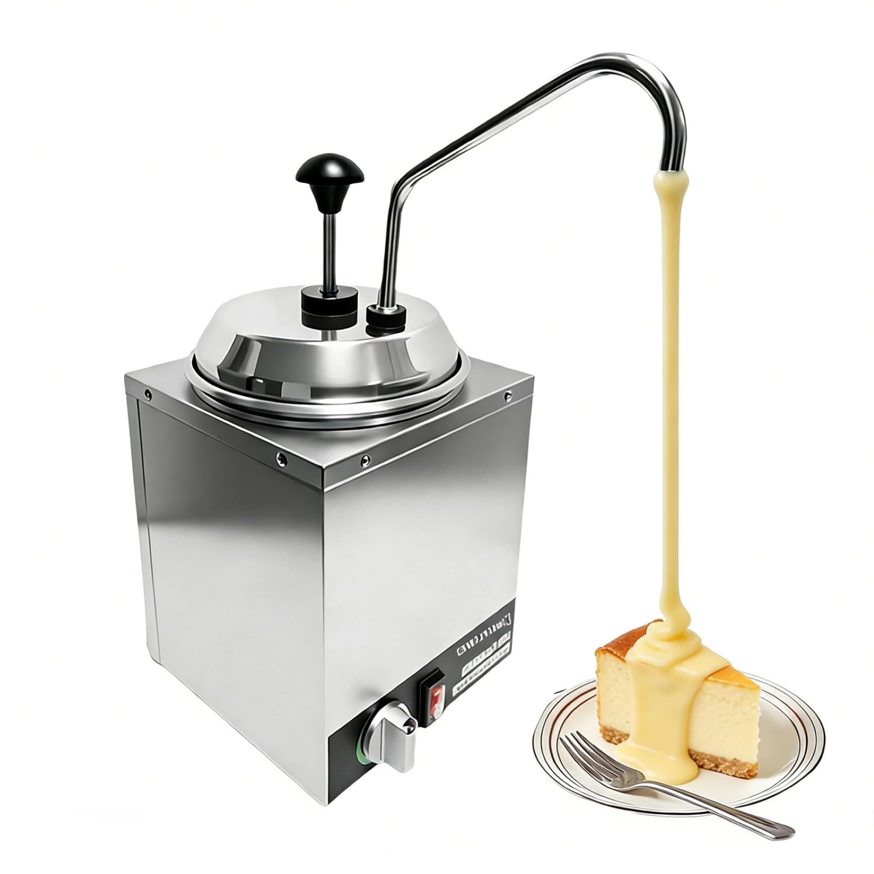 YXZYFPP Commercial Hot Fudge Warmers, Electric Sauce Dispenser with Pump, Adjustable Temperature, Food-Grade Stainless Steel for Restaurants and Cafes (size_name 2L)