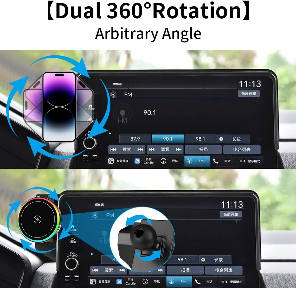 Car Magnetic Phone Mount for Honda CRV CR-V 2023 2024 2025 2026 and Honda HRV HR-V 2023-2027 Auto Interior Accessories Best Cell Phones Holder Fast 15W Wireless Charger Charging Screen Stand image 5