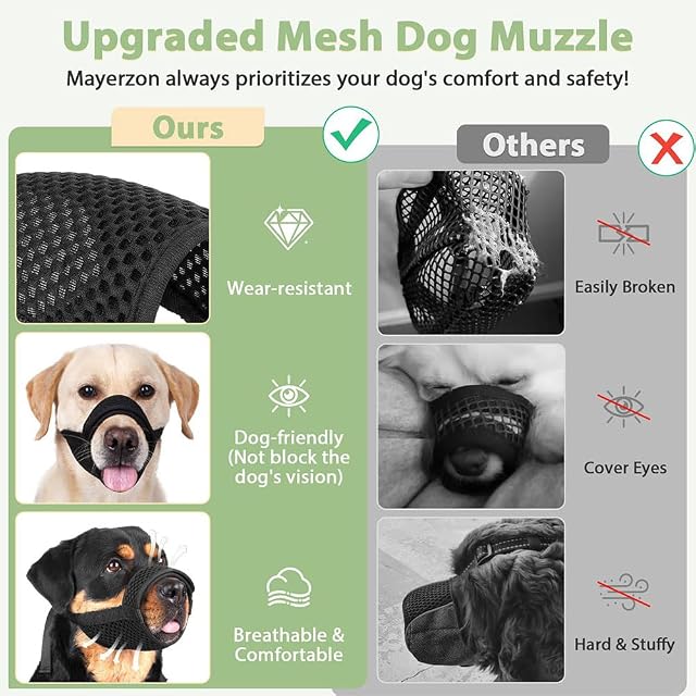 Foto 4 de 7 de XFSRG Bozal para Perro Mediano Diseño Moderno para Mayor Comodidad Y Seguridad (Negro, S)