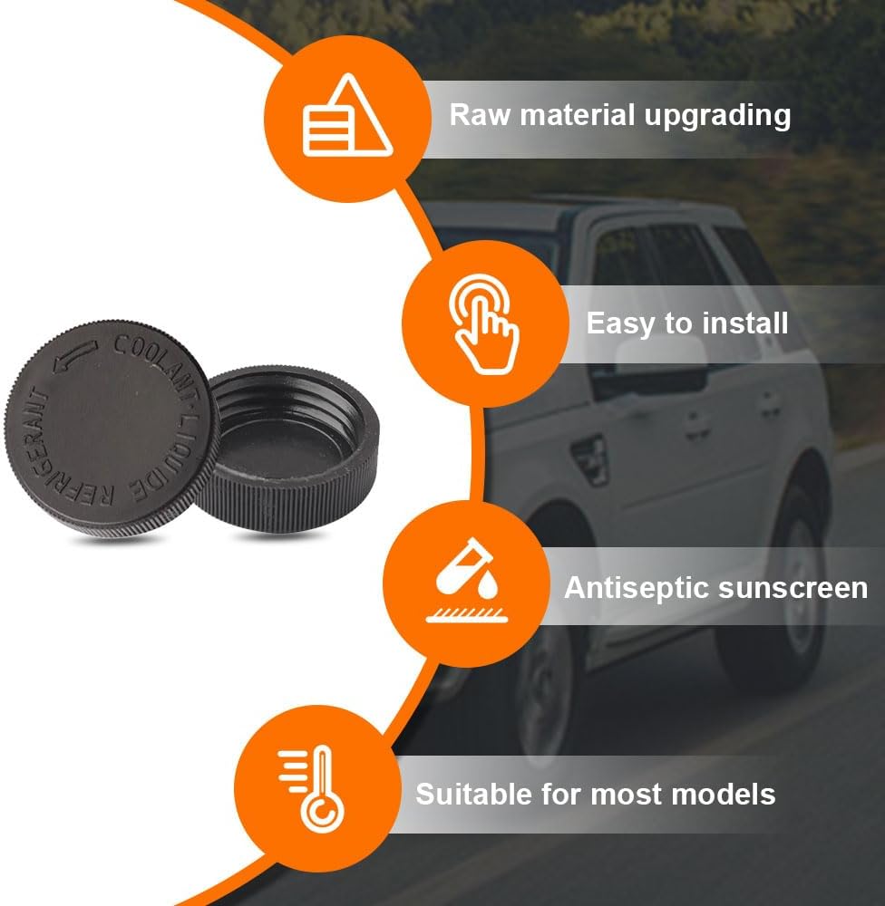 2PCS Coolant Reservoir Tank Cap Black Cover, 21712-79900 Engine Radiator Overflow Lid Replacement Compatible with Most Cars, Trucks, SUVs and More