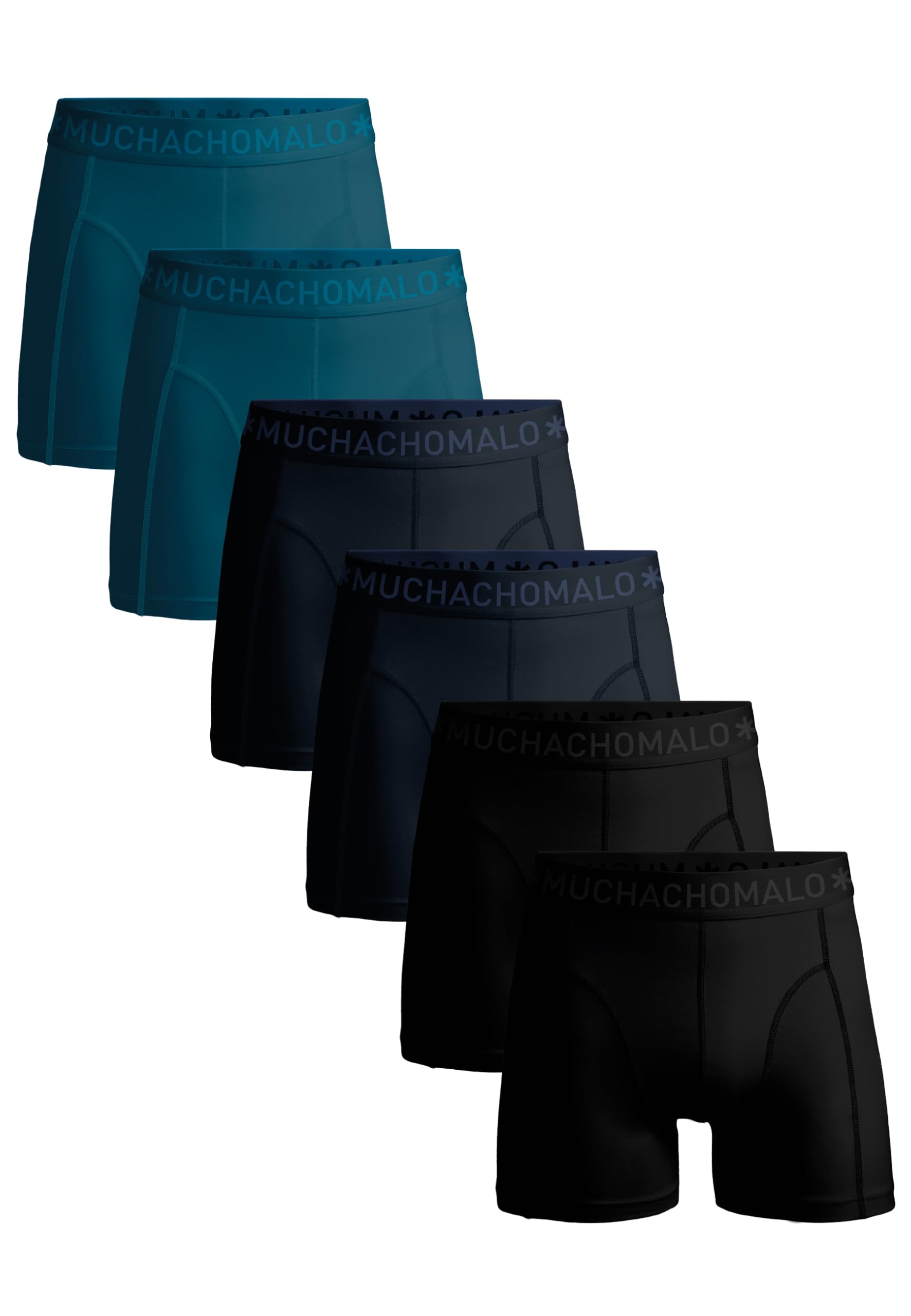 Muchachomalo Boxer da Uomo, Biancheria Intima da Uomo in Cotone Tinta Unita, Multipack da 6 Pezzi, Boxer con vestibilità Classica, con Fascia Elastica in Vita